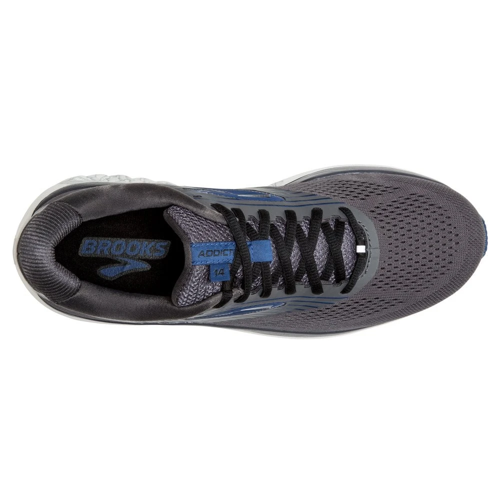 BROOKS Addiction 14 Mens Running Shoes Blackened Pearl/Blue/Black 4 BROOKS Addiction 14 Mens Running Shoes Blackened Pearl/Blue/Black - Image 2