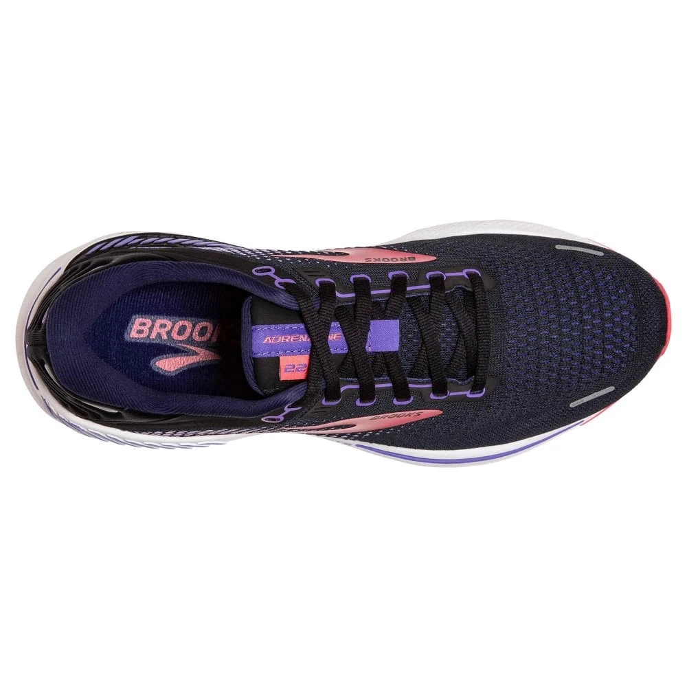 BROOKS Adrenaline GTS 22 Womens Running Shoes Black/Purple/Coral 4 BROOKS Adrenaline GTS 22 Womens Running Shoes Black/Purple/Coral - Image 2