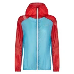 La Sportiva Briza Windbreaker Womens Windproof & Water Resistant Jacket Malibu Blue/Hibiscus