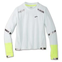BROOKS Carbonite Womens Long Sleeved Running T-Shirt Icy Grey/Nightlife