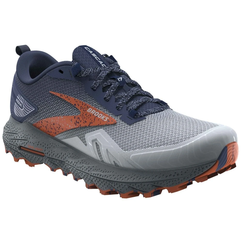 BROOKS Cascadia 17 Mens Trail Running Shoes Blue/Navy/Firecracker 3 BROOKS Cascadia 17 Mens Trail Running Shoes Blue/Navy/Firecracker