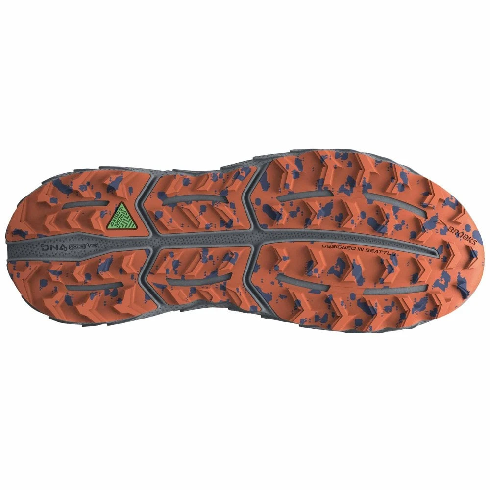 BROOKS Cascadia 17 Mens Trail Running Shoes Blue/Navy/Firecracker 5 BROOKS Cascadia 17 Mens Trail Running Shoes Blue/Navy/Firecracker - Image 3