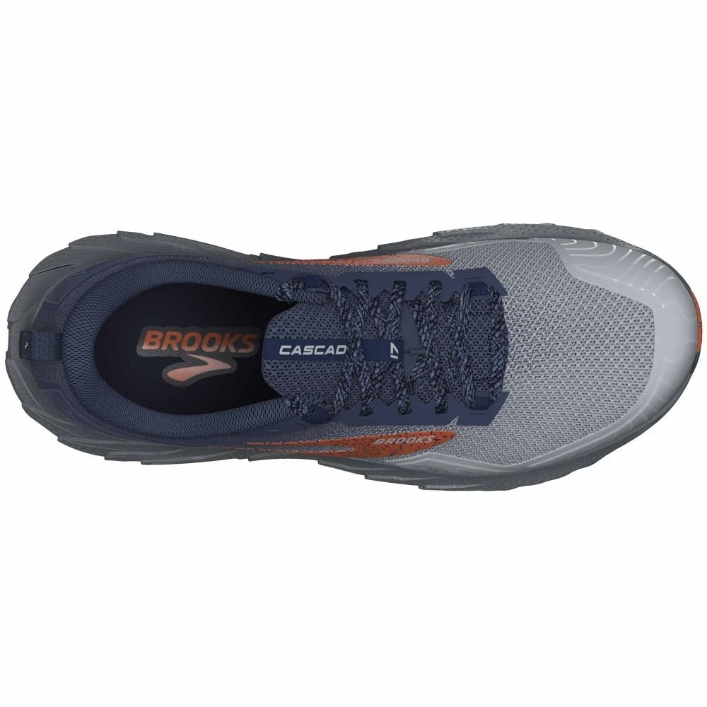 BROOKS Cascadia 17 Mens Trail Running Shoes Blue/Navy/Firecracker 6 BROOKS Cascadia 17 Mens Trail Running Shoes Blue/Navy/Firecracker - Image 4