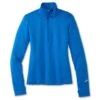 BROOKS Dash 1/2 Zip Womens Running Mid Layer Heather/Blue Bolt 2 BROOKS Dash 1/2 Zip Womens Running Mid Layer Heather/Blue Bolt -Sports Apparel Shop dash 1 2 zip womens warm breathable running mid layer heather blue bolt p6956 27367 image