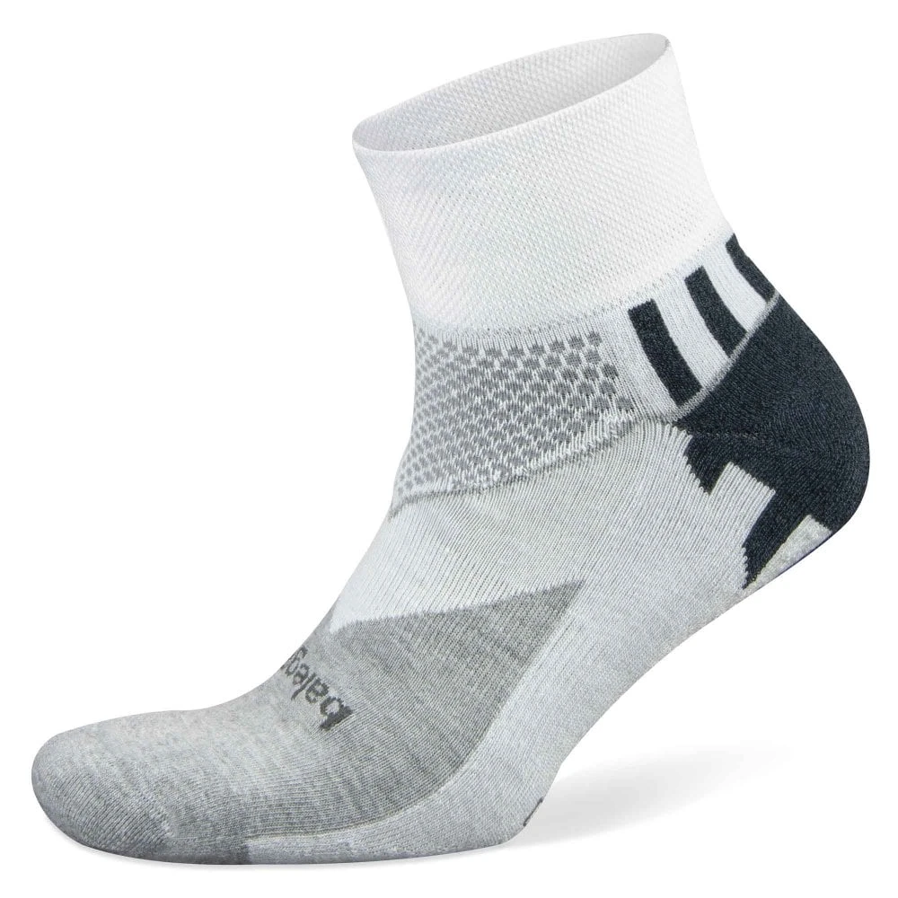 Balega Enduro Quarter UNISEX Moisture Wicking Running Socks White/Mid Grey 3 Balega Enduro Quarter UNISEX Moisture Wicking Running Socks White/Mid Grey