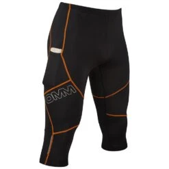 OMM Flash Tights 0.75 Mens Cropped Running Tights Black/Orange