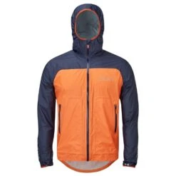 OMM Halo+ Mens Waterproof Running Jacket Navy/Orange