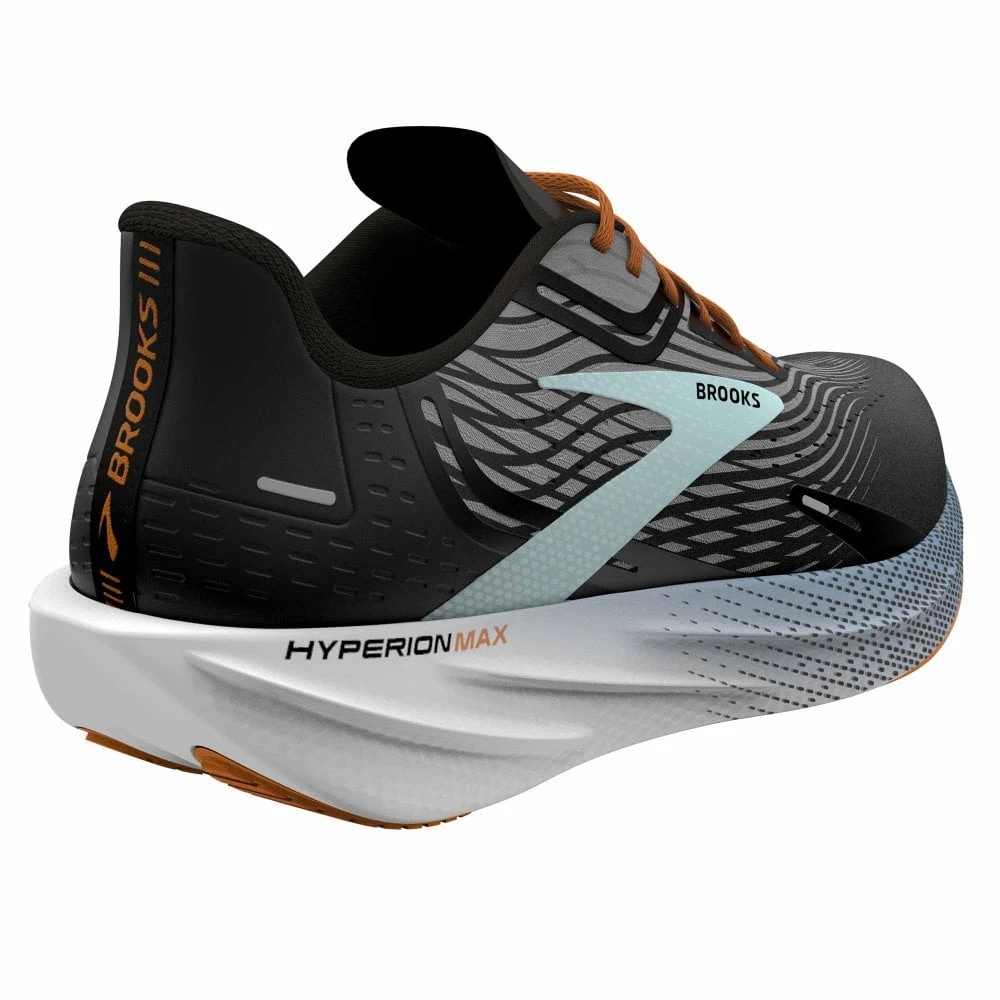 BROOKS Hyperion Max Mens Running Shoes Black/Grey/Orange Clown Fish 4 BROOKS Hyperion Max Mens Running Shoes Black/Grey/Orange Clown Fish - Image 2