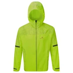 RONHILL Life Nightrunner Mens HI-VIS Running Jacket Fluo Yellow/Flame/Reflect