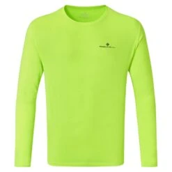 RONHILL Mens Core Long Sleeve Running T-Shirt Fluo Yellow/Black