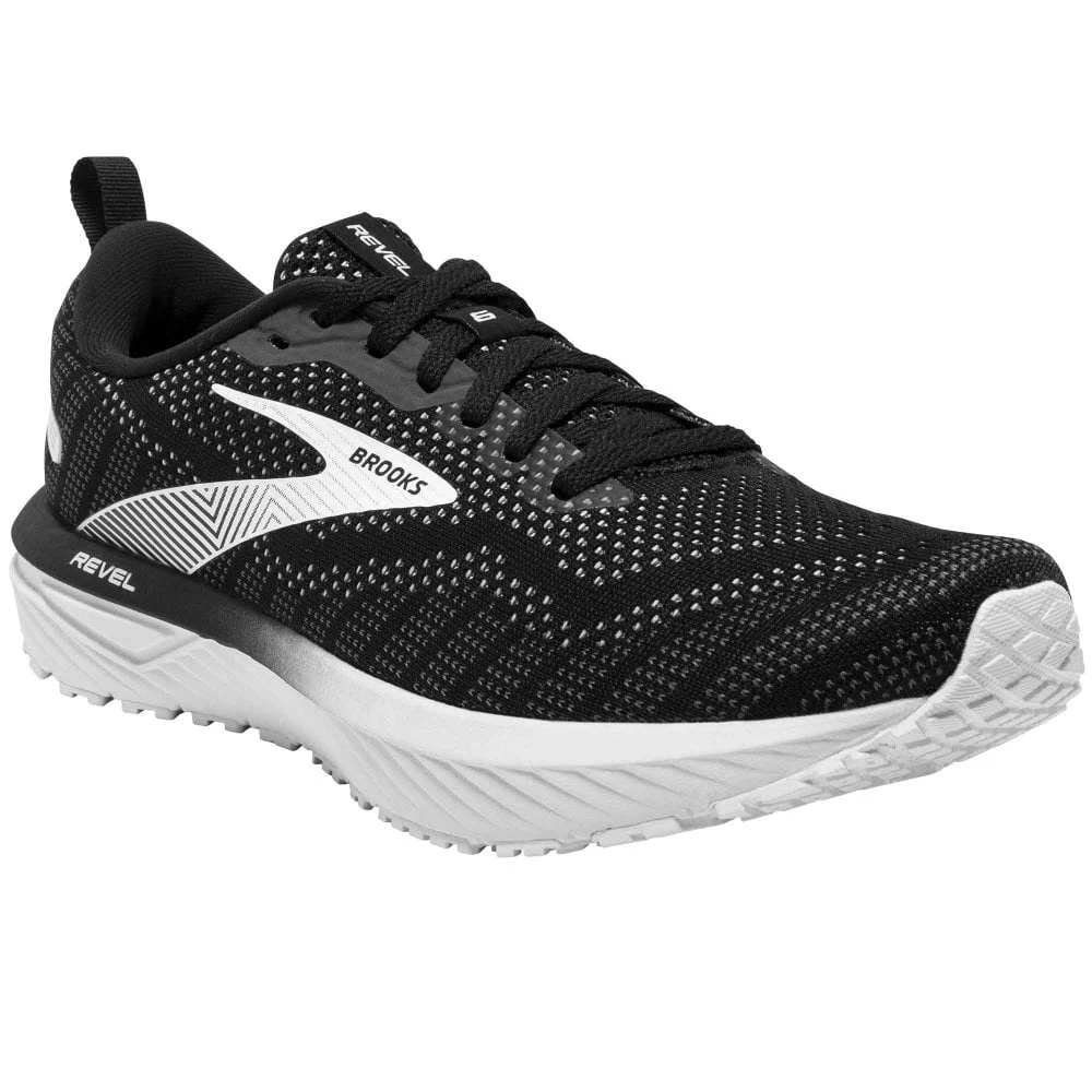 BROOKS Revel 6 Womens Running Shoes Black/Blackened Pearl/White 3 BROOKS Revel 6 Womens Running Shoes Black/Blackened Pearl/White