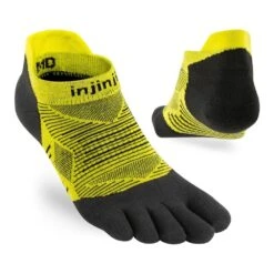 Injinji Run Lightweight No Show Unisex Running Toe Socks Limeade