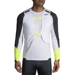 BROOKS Run Visible Convertible Mens Jacket White/Asphalt/Nightlife -Sports Apparel Shop run visible convertible mens jacket white asphalt nightlife p7795 30818 image