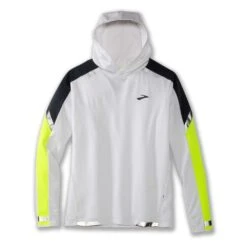 BROOKS Run Visible Mens Thermal Hoodie White/Asphalt/Nightlife