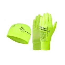 RONHILL Running Beanie And Glove Set Fluo Yellow/Black