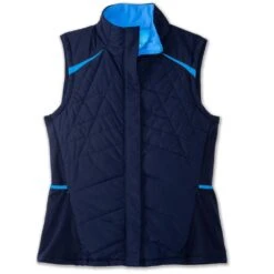 BROOKS Shield Hybrid Vest Womens Insulated Running Gilet Navy/Blue Bolt