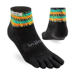Injinji Spectrum Trail Midweight Mini Crew Unisex Running Toe Socks Sonic