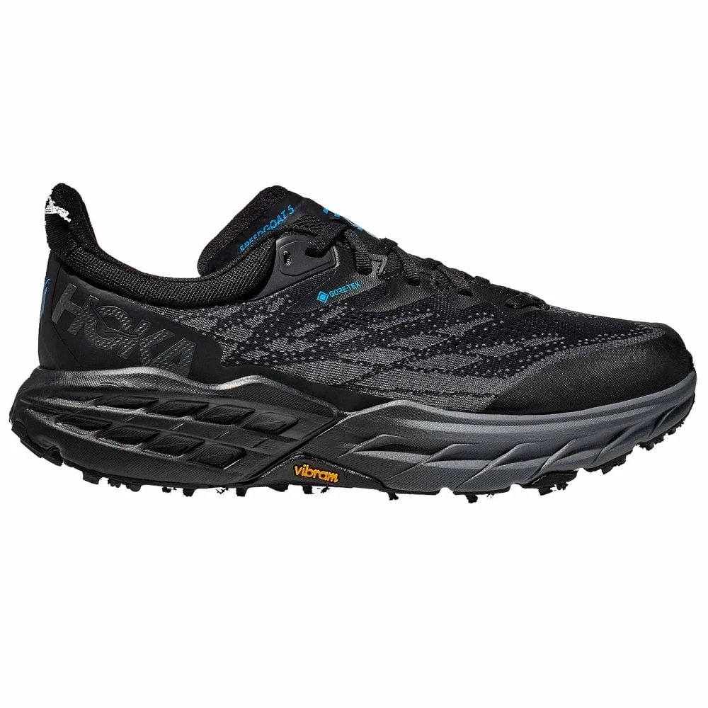 Hoka Speedgoat 5 GTX Mens Waterproof Trail Running Shoes Black/Black 3 Hoka Speedgoat 5 GTX Mens Waterproof Trail Running Shoes Black/Black