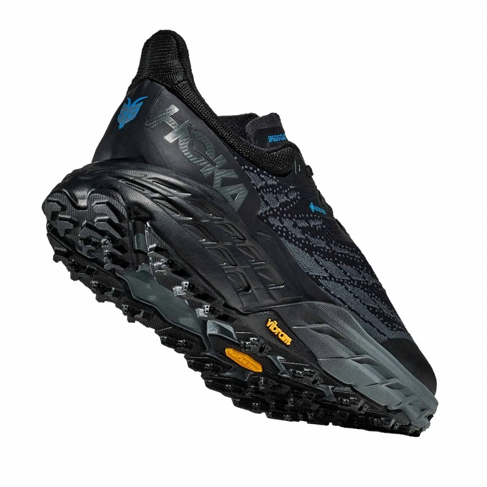 Hoka Speedgoat 5 GTX Mens Waterproof Trail Running Shoes Black/Black 4 Hoka Speedgoat 5 GTX Mens Waterproof Trail Running Shoes Black/Black - Image 2