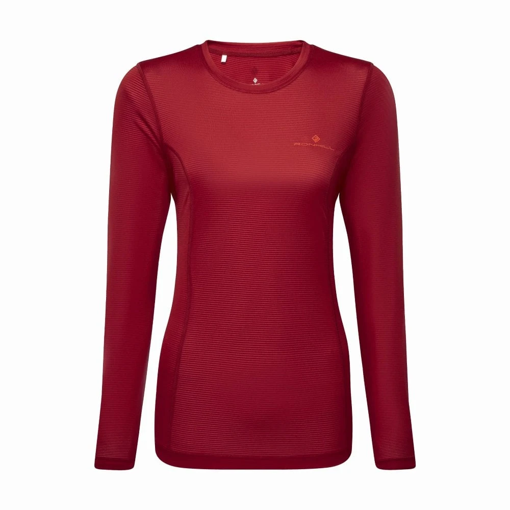 RONHILL Tech Long Sleeved Womens Running Base Layer Jam/Flame 3 RONHILL Tech Long Sleeved Womens Running Base Layer Jam/Flame