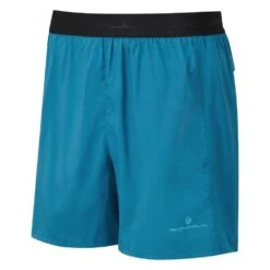 RONHILL Tech Revive Mens 5" Running Shorts Prussian Blue/Cyan