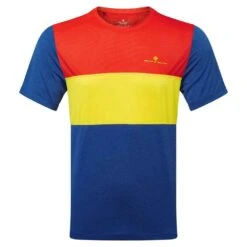 RONHILL Tech Trio Short Sleeve T-Shirt Dark Cobalt Marl/Solar