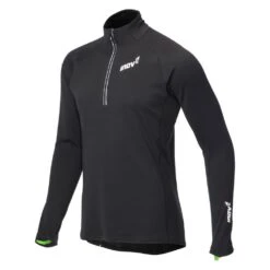 Technical Mid Mens Half Zip Sweat Wicking Running Top/Mid Layer Black