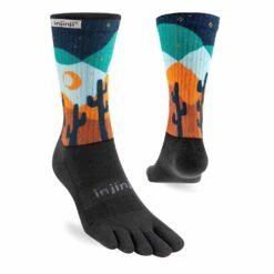 Injinji Trail Midweight Crew Mens Running Toe Socks Midnight