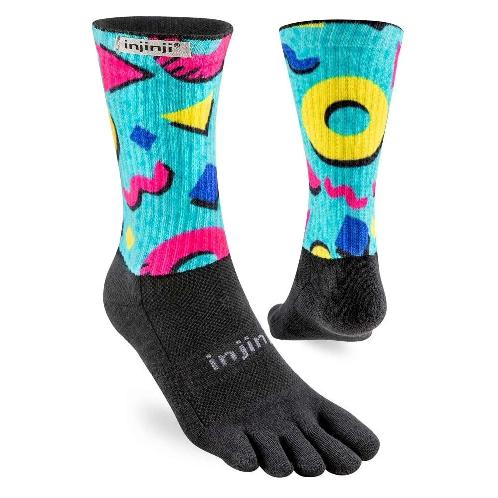 Injinji Trail Midweight Crew Unisex Running Toe Socks Deco 3 Injinji Trail Midweight Crew Unisex Running Toe Socks Deco