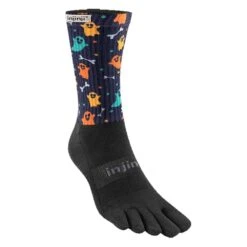 Injinji Trail Midweight Crew Unisex Running Toe Socks Haunt