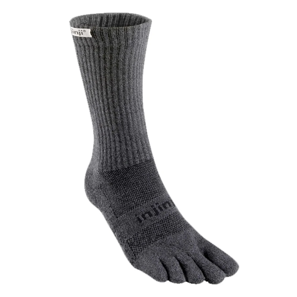 Injinji Trail Midweight Crew Womens Running Toe Socks Granite 3 Injinji Trail Midweight Crew Womens Running Toe Socks Granite