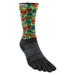 Injinji Trail Midweight Crew Womens Running Toe Socks Grim