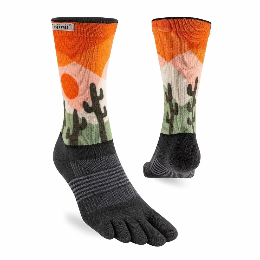 Injinji Trail Midweight Crew Womens Running Toe Socks Sunrise 3 Injinji Trail Midweight Crew Womens Running Toe Socks Sunrise