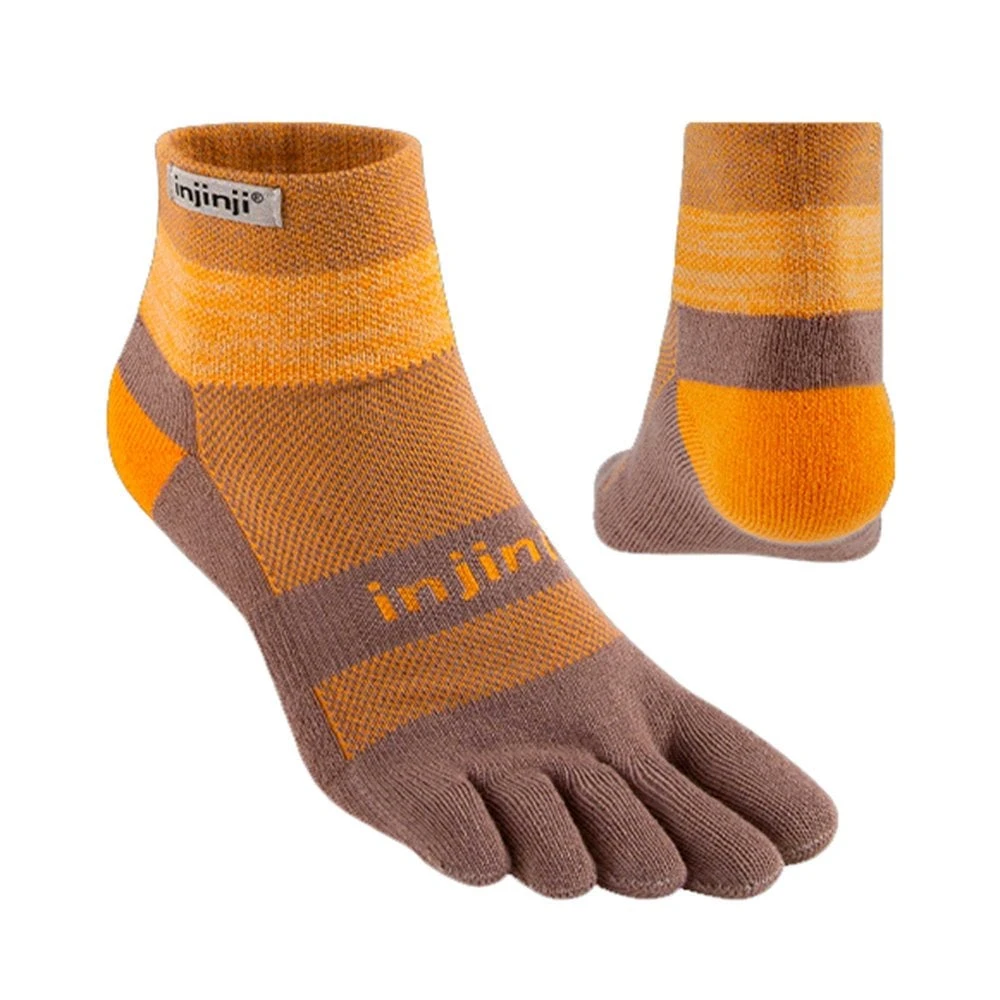 Injinji Trail Midweight Mini Crew Unisex Running Toe Socks Earth 3 Injinji Trail Midweight Mini Crew Unisex Running Toe Socks Earth
