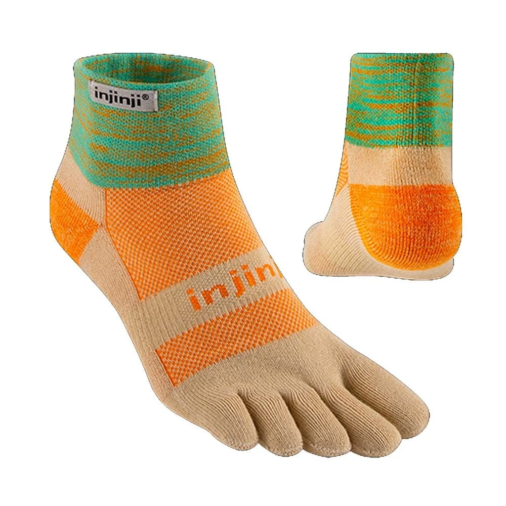 Injinji Trail Midweight Mini Crew Unisex Running Toe Socks Wheat 3 Injinji Trail Midweight Mini Crew Unisex Running Toe Socks Wheat