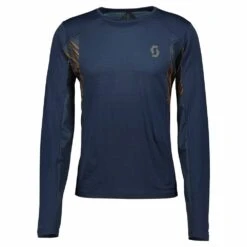 Scott Trail Run Men's Long Sleeved T-Shirt Midnight Blue/Copper Orange