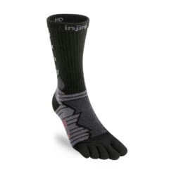 Injinji Ultra Run Crew Unisex Toe Running Socks Obsidian