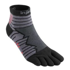 Injinji Ultra Run Mini Crew Unisex Running Toe Socks Onyx