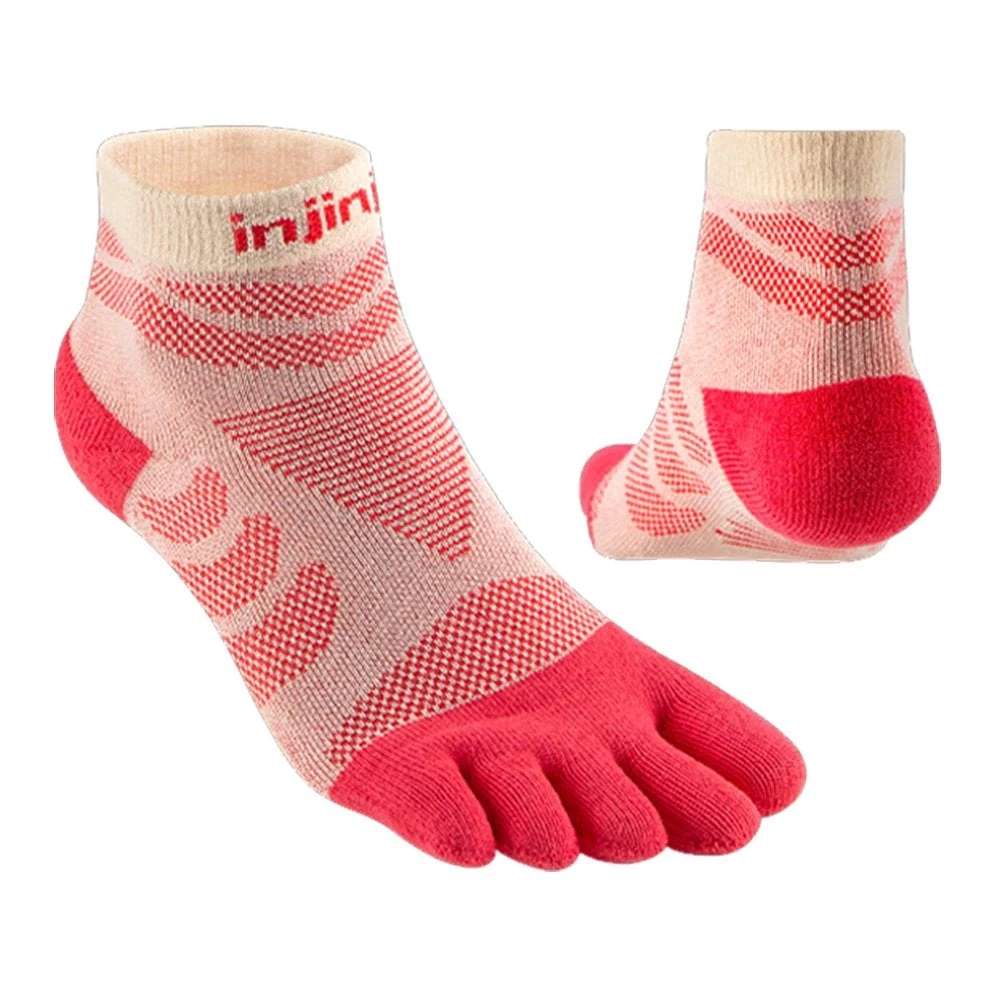 Injinji Ultra Run Mini Crew Womens Running Toe Socks Peach 3 Injinji Ultra Run Mini Crew Womens Running Toe Socks Peach