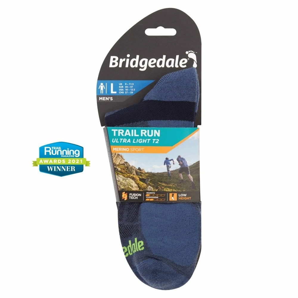Bridgedale Ultralight T2 Merino Sport Low Cut Running Socks Blue 4 Bridgedale Ultralight T2 Merino Sport Low Cut Running Socks Blue - Image 2
