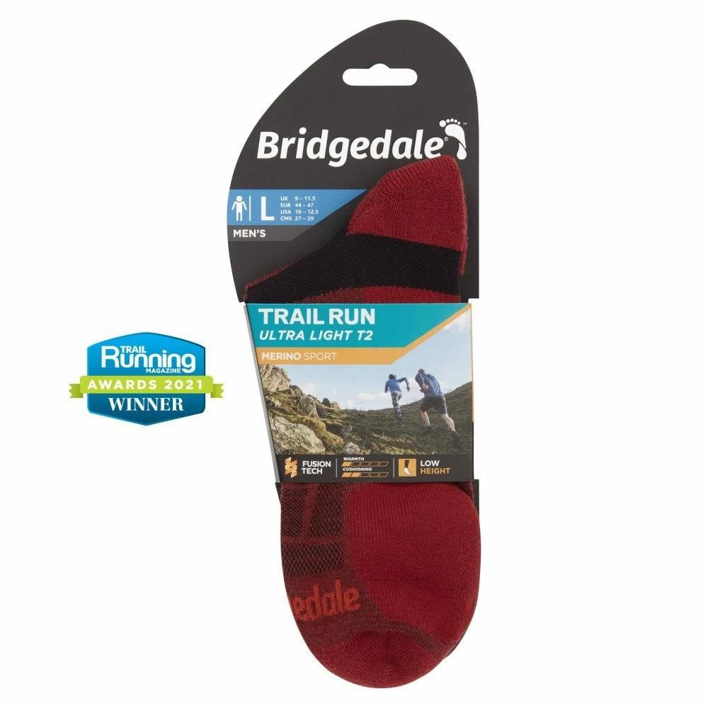 Bridgedale Ultralight T2 Merino Sport Low Cut Running Socks Red 4 Bridgedale Ultralight T2 Merino Sport Low Cut Running Socks Red - Image 2