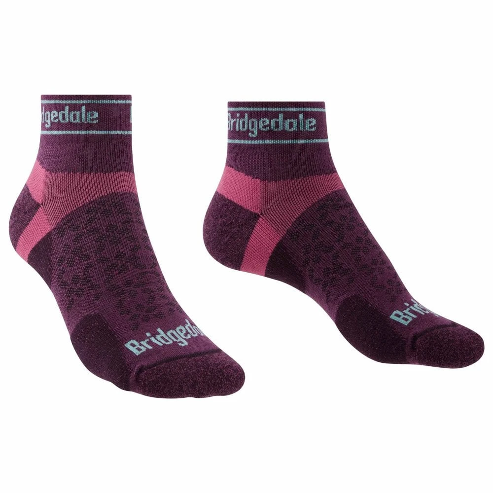Bridgedale Ultralight T2 Merino Sport Low Cut Womens Running Socks Charcoal/Purple 3 Bridgedale Ultralight T2 Merino Sport Low Cut Womens Running Socks Charcoal/Purple