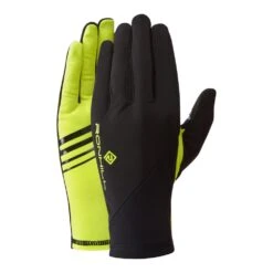 RONHILL Wind-block Water Resistant Running Gloves Black/Fluo Yellow