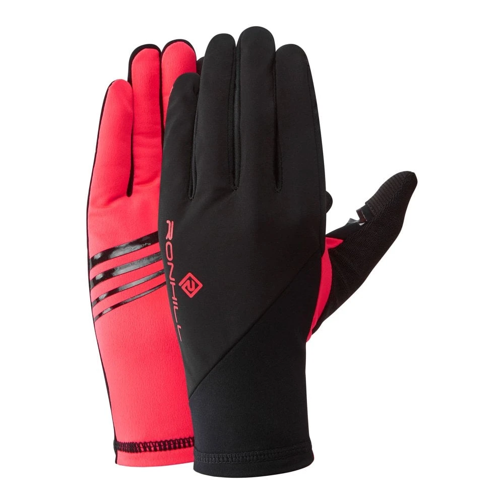 RONHILL Wind-block Womens Running Gloves Black/Hot Pink 3 RONHILL Wind-block Womens Running Gloves Black/Hot Pink