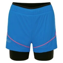 OMM Womens Pace Shorts (Twin Layer) Blue/Pink