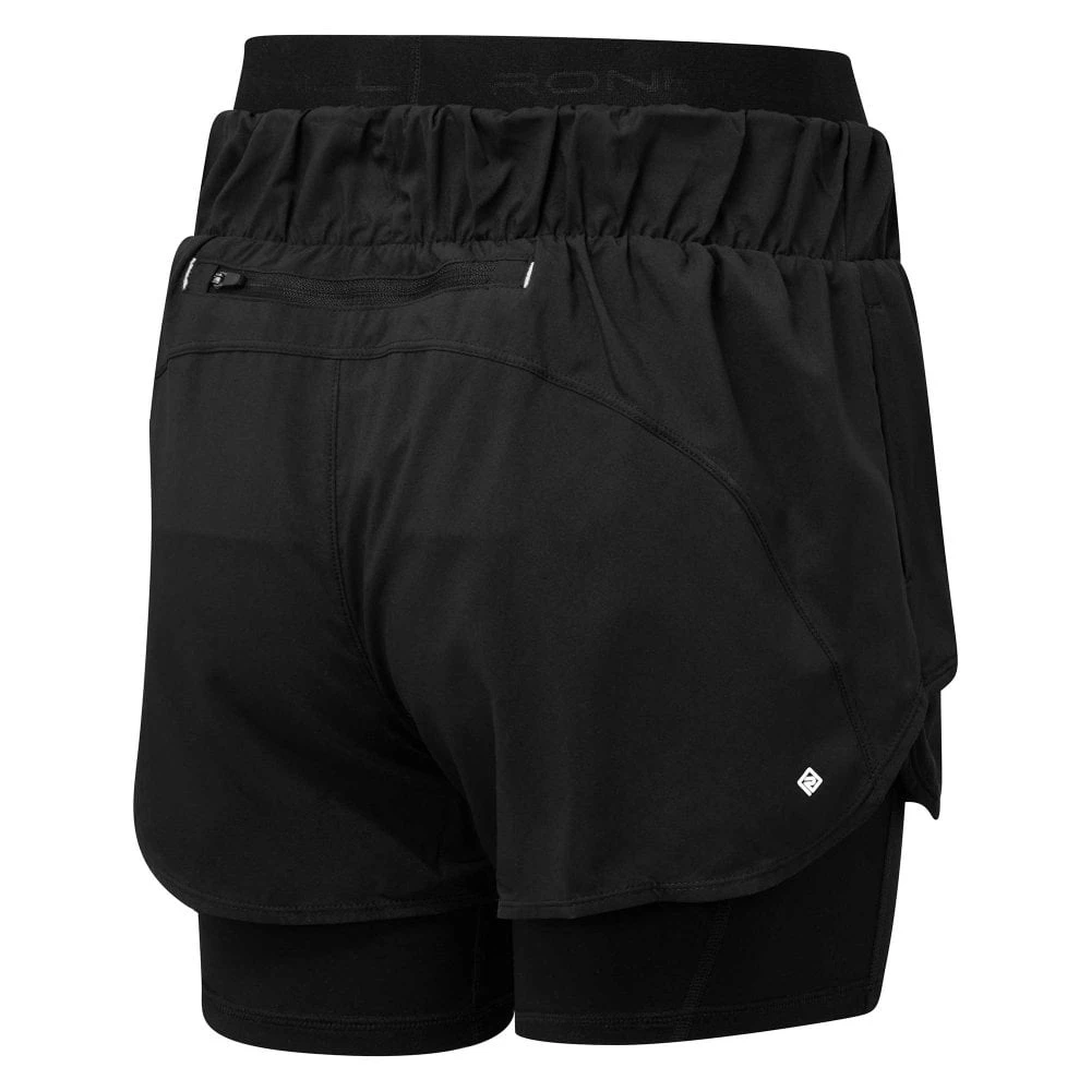 RONHILL Women's Tech Twin Shorts All Black 4 RONHILL Women's Tech Twin Shorts All Black - Image 2
