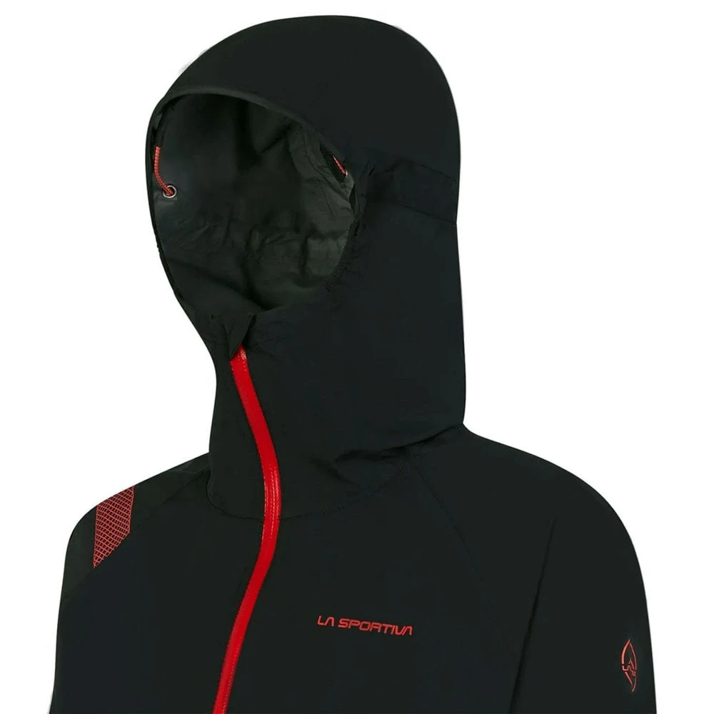 La Sportiva Womens Waterproof Running Jacket Black/Hibiscus 6 La Sportiva Womens Waterproof Running Jacket Black/Hibiscus - Image 4