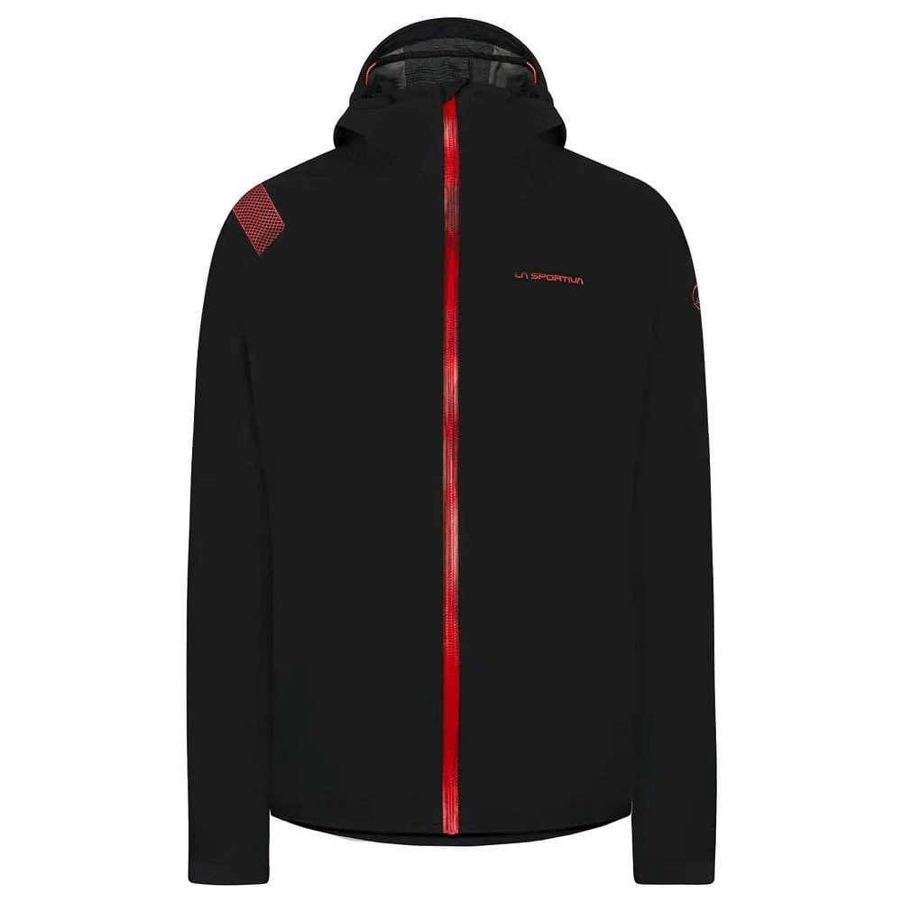 La Sportiva Womens Waterproof Running Jacket Black/Hibiscus 5 La Sportiva Womens Waterproof Running Jacket Black/Hibiscus - Image 3